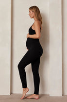 Bumpsuit Maternity Sculpting Rib Unitard in Black