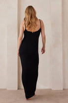 Bumpsuit Maternity Soft Rib Maxi Dress in Black