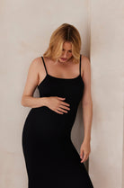 Bumpsuit Maternity Soft Rib Maxi Dress in Black