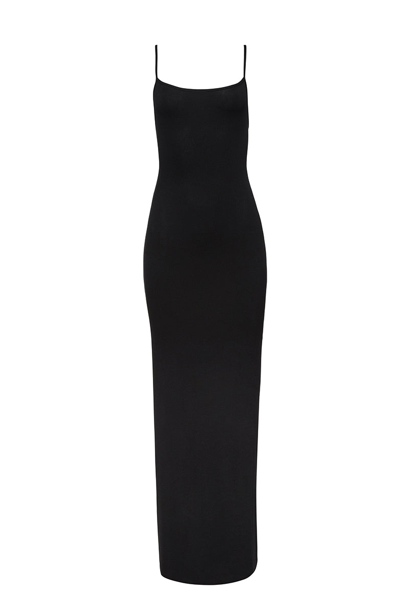 Bumpsuit Maternity Soft Rib Maxi Dress in Black