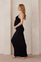 Bumpsuit Maternity Soft Rib Maxi Dress in Black