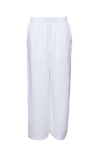 Bumpsuit Maternity Relaxed Linen Pant with elastic waistband in White