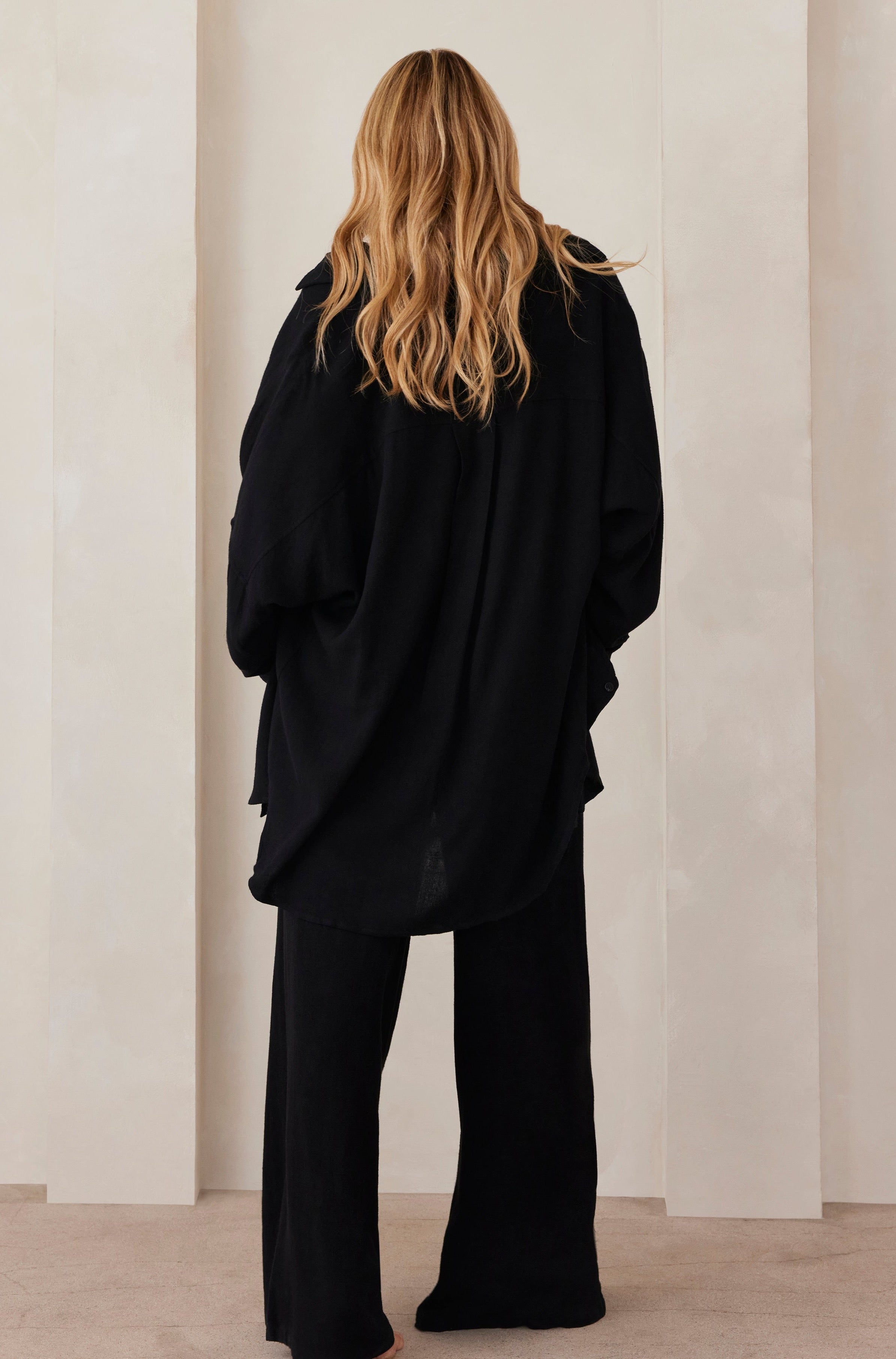 Bumpsuit Maternity Oversized Linen Shirt in Black