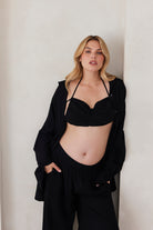 Bumpsuit Maternity Oversized Linen Shirt in BlackBumpsuit Maternity Oversized Linen Shirt in Black