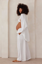 Bumpsuit Maternity Oversized Linen Shirt in White