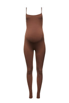 Bumpsuit Maternity Sculpting Rib Unitard in Brown