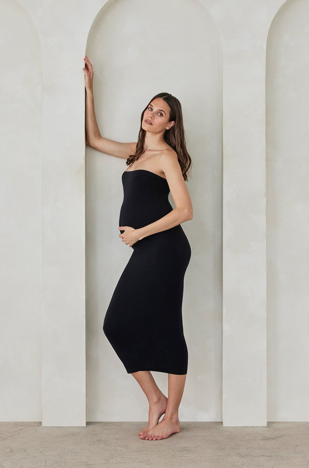 Bumpsuit Maternity Seamless Tube Dress in Black