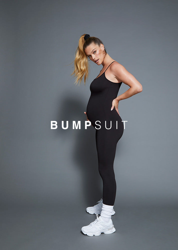 nina agdal bumpsuit the kate maternity bumpsuit in black