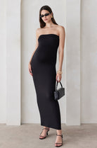 Bumpsuit Maternity the zoe tube maxi dress in black