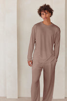 Bumpsuit Loungewear the cloud mens long sleeve tee in latte