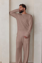 Bumpsuit Loungewear the cloud mens long sleeve tee in latte