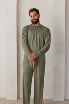 Bumpsuit Loungewear the cloud mens long sleeve tee in moss