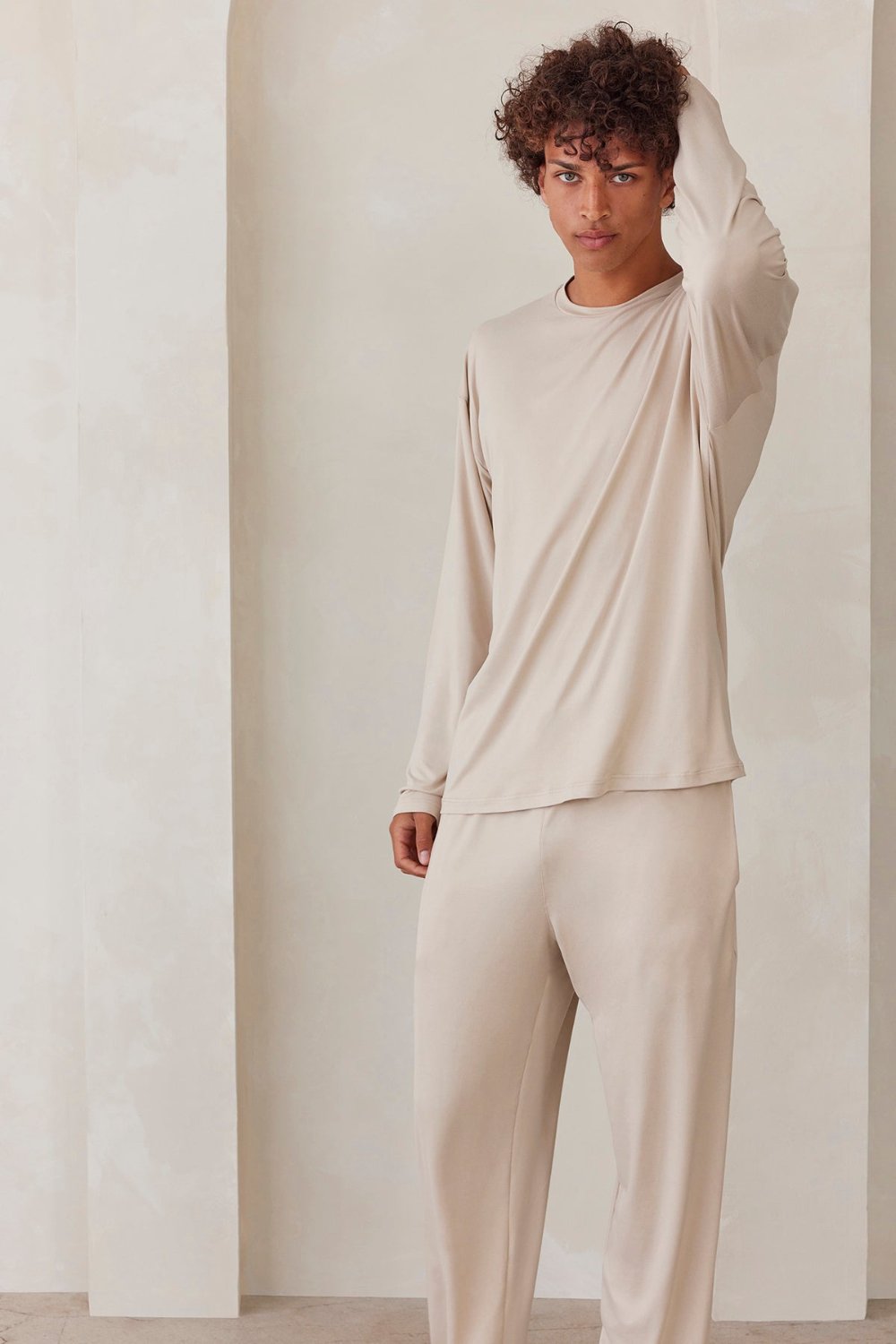 Bumpsuit Loungewear the cloud mens long sleeve tee in oat