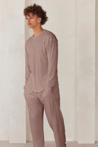 Bumpsuit Loungewear the cloud mens long sleeve tee in latte