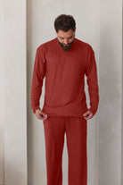 Bumpsuit Loungewear the cloud mens long sleeve tee in rust