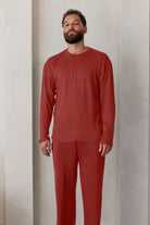 Bumpsuit Loungewear the cloud mens long sleeve tee in rust