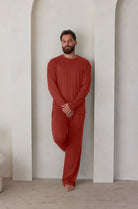 Bumpsuit Loungewear the cloud mens long sleeve tee in rust