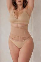 The Bumpsuit Maternity Basic Postpartum Kit Velcro Waist Trainer in Beige