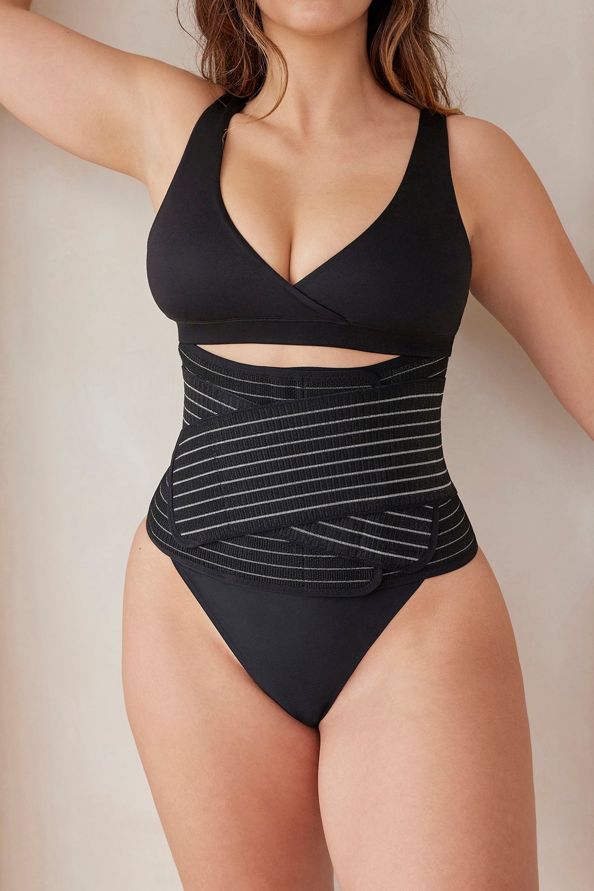 The Bumpsuit Maternity Basic Postpartum Kit Velcro Waist Trainer in Black