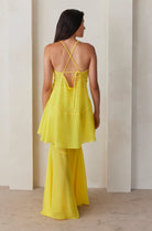 Bumpsuit Maternity Chiffon Flare Pant in Yellow