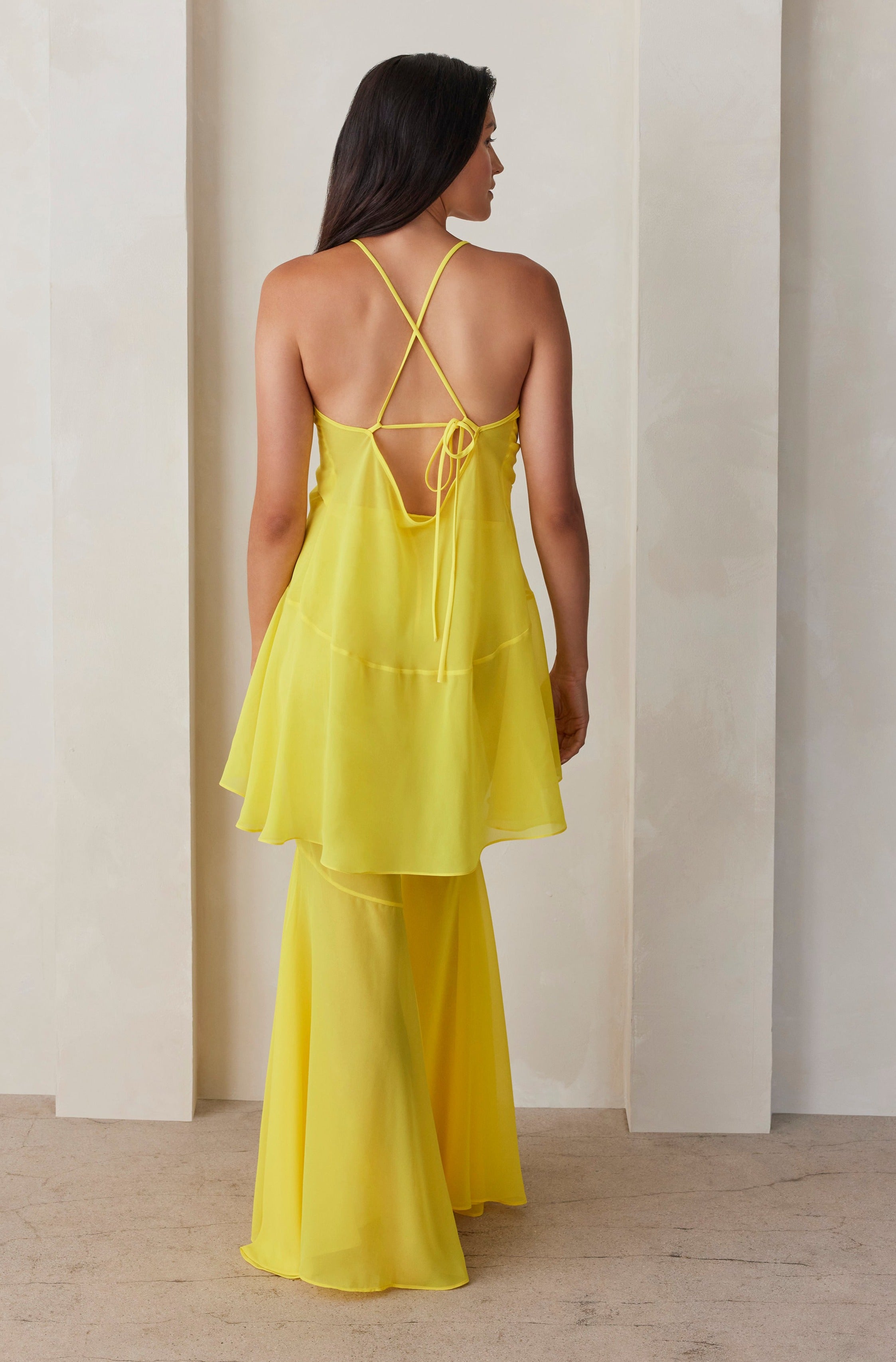 Bumpsuit Maternity Chiffon Flare Pant in Yellow