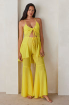 Bumpsuit Maternity Chiffon Flare Pant in Yellow