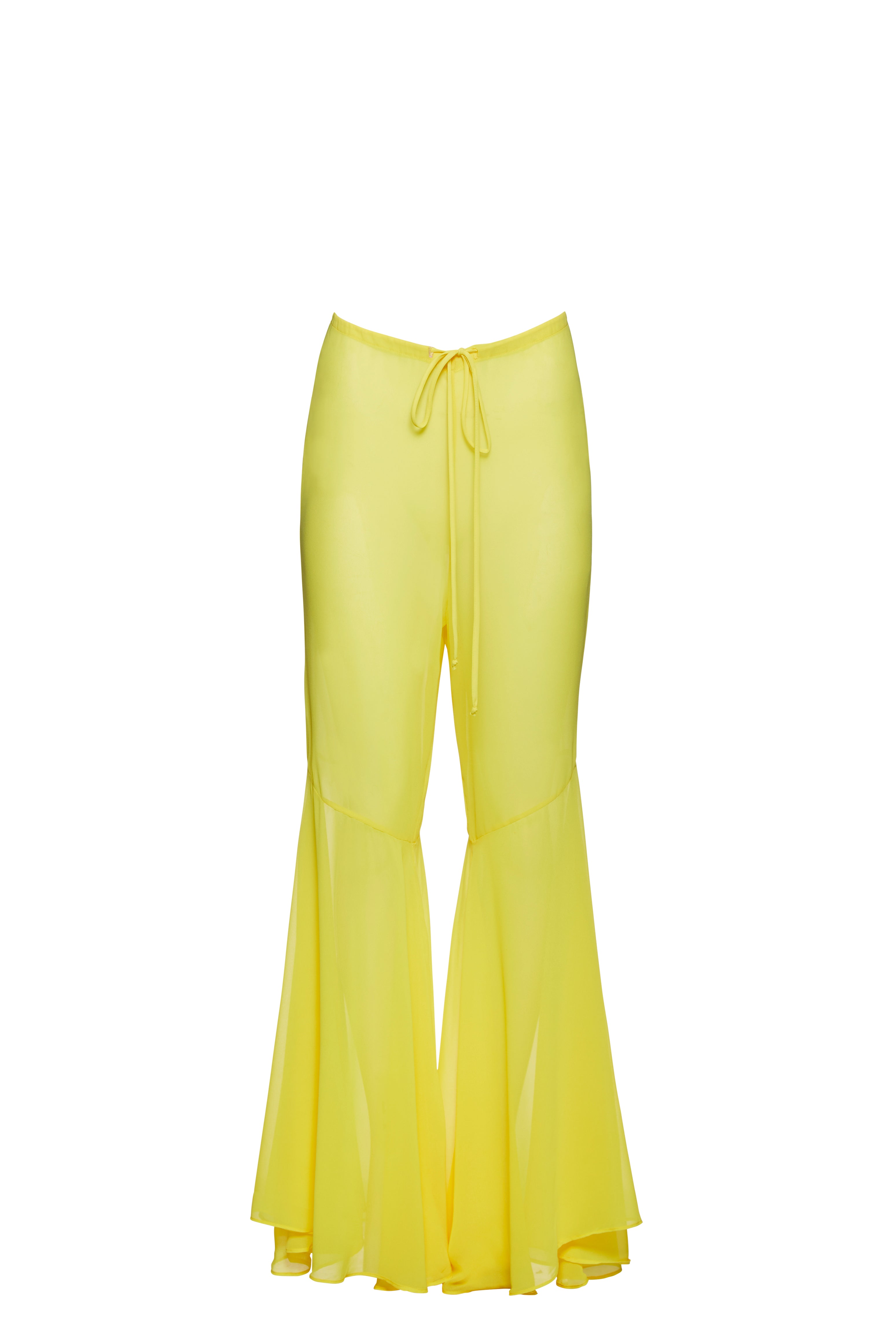 Bumpsuit Maternity Chiffon Flare Pant in Yellow