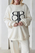 Bumpsuit Maternity classic terry large logo sweatshirt in ivory