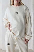 Bumpsuit Maternity Classic Terry Small Logo Sweatshirt in Ivory