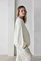 Bumpsuit Maternity Classic Terry Small Logo Sweatshirt in Ivory