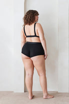 Bumpsuit Maternity The Cotton Rib Plunge Bralette & Boy Short in Black