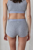 Bumpsuit Maternity The Cotton Rib Crop Top & Boy Short in heather grey