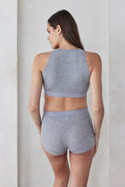 bumpsuit maternity the cotton rib boy short in heather grey