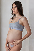 Bumpsuit Maternity Cotton Rib Bralette in Heather Grey