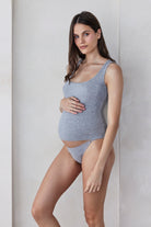 Bumpsuit Maternity the cotton rib 90s tank in heather grey