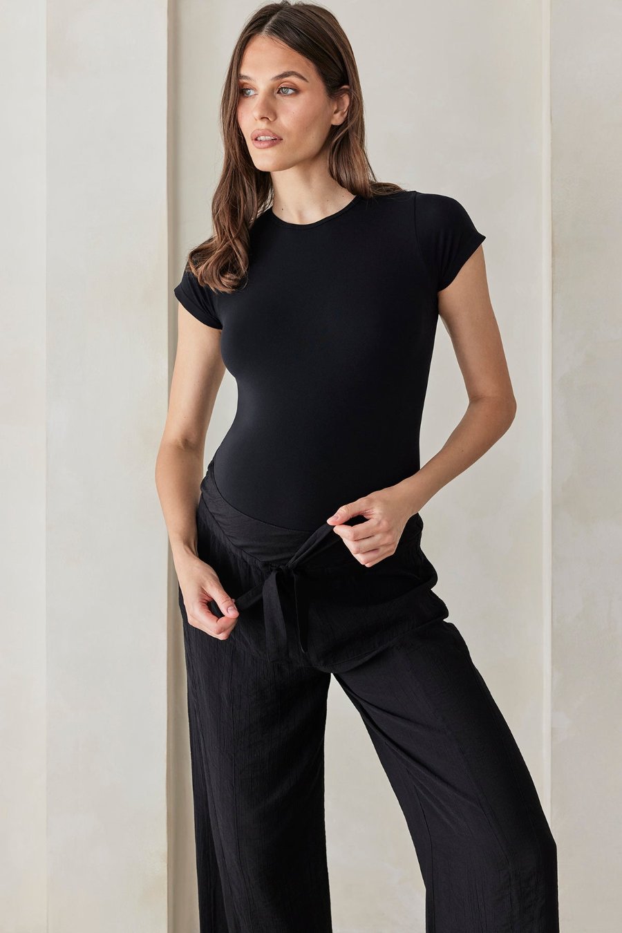 Bumpsuit Maternity Fashion Collection The Fisherman Pant in Black Gauze