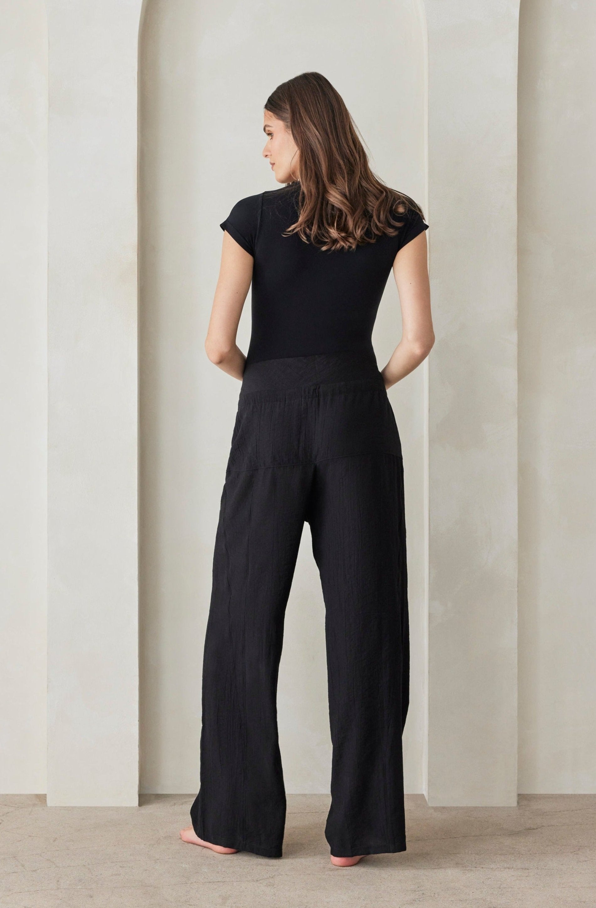 Bumpsuit Maternity Fashion Collection The Fisherman Pant in Black Gauze