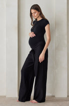 Bumpsuit Maternity Fashion Collection The Fisherman Pant in Black Gauze