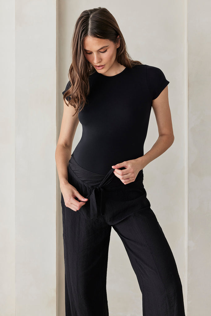 Bumpsuit Maternity Fashion Collection The Fisherman Pant in Black Gauze