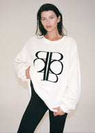 Bumpsuit Maternity classic terry large logo sweatshirt in ivory