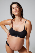 bumpsuit maternity x georgia fowler cotton rib scoop neck bralette in black