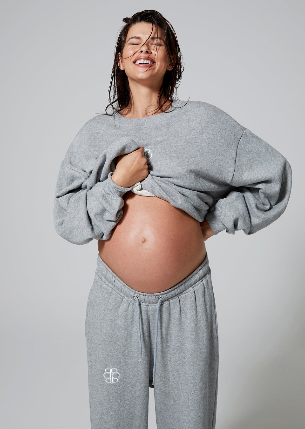 bumpsuit maternity the classic terry sweatpant in heather grey