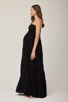 Bumpsuit Maternity Georgia Fowler the shirred strapless gown in black