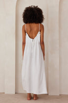 Bumpsuit Maternity Linen Maxi Dress in White