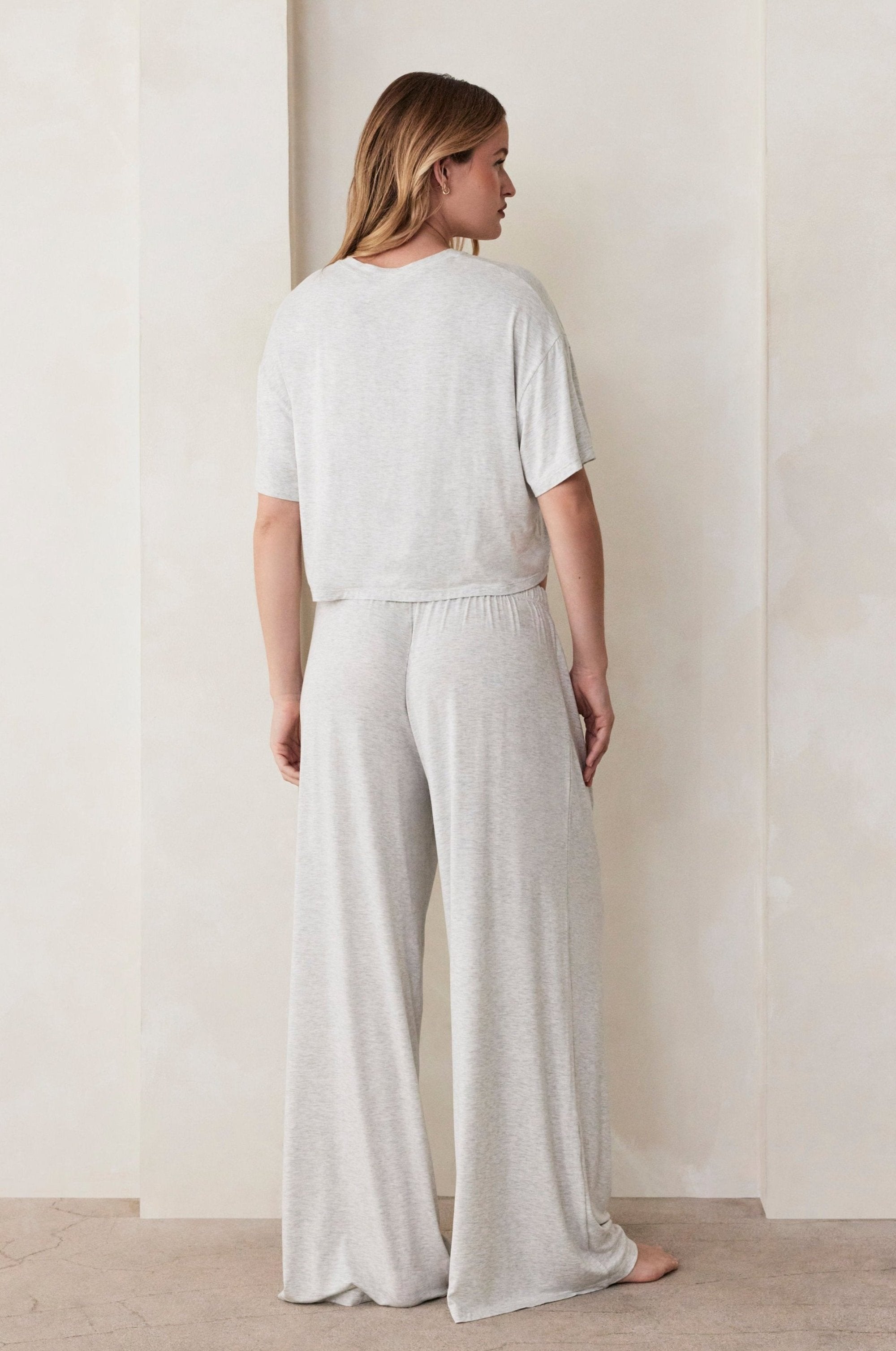 Bumpsuit Maternity Loungewear The Cloud Drawstring Pant in Heather Grey