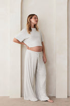 Bumpsuit Maternity Loungewear The Cloud Drawstring Pant in Heather Grey