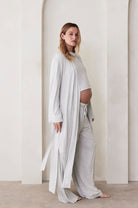 Bumpsuit Maternity Loungewear The Cloud robe in Heather Grey