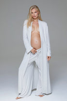 Bumpsuit Maternity Loungewear The Cloud robe in Heather Grey