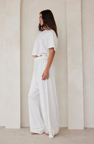 Bumpsuit Maternity Loungewear The Cloud Slim Drawstring Pant in Ivory