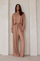   Bumpsuit Maternity Loungewear The Cloud Slim Drawstring Pant in Latte